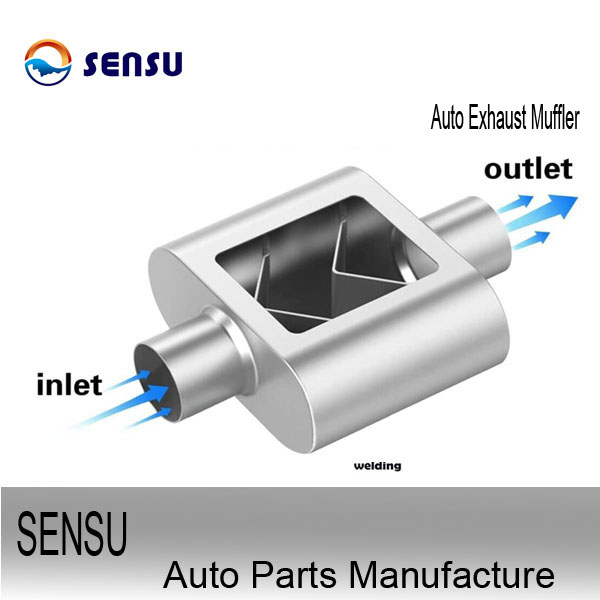 Aluminized Steel 2.5 Inch Stainless Steel Muffler Car Silencer Muffler Decrease Noise