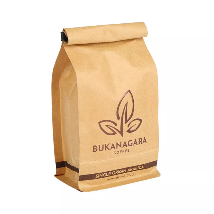 Salad Custom Order Biodegradable Coffee Bean Package Bag Coffee Pouch Flat Bottom Coffee Packaging Kraft Paper Zipper
