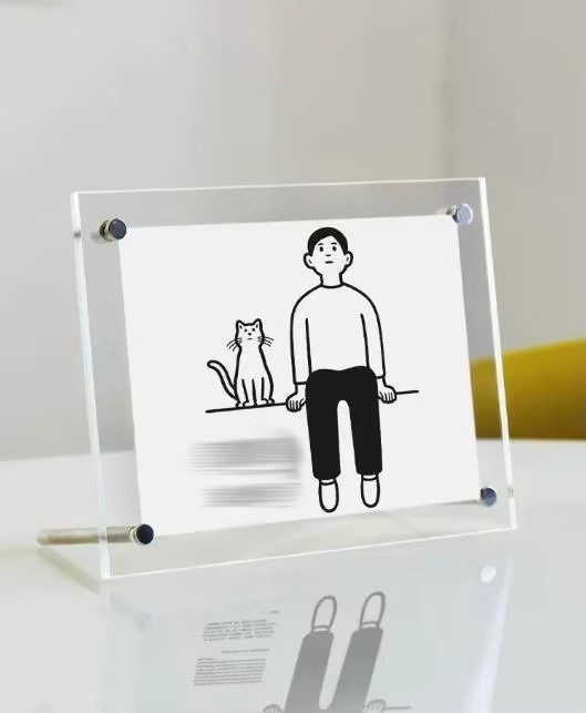 Custom Size Acrylic Photo Frame High Transparency With Magnetic Closure Perspex Frameless Picture Frames