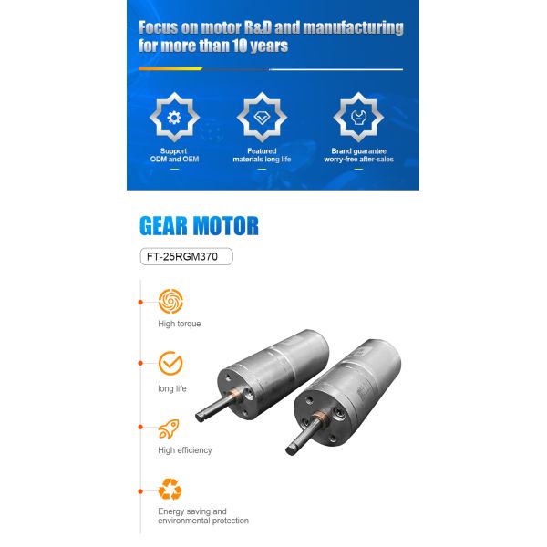 25mm Diameter Reduce Speed Carbon Brush Dc Electric Motor