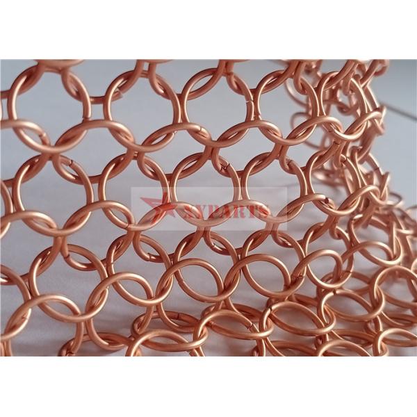 1.2x10mm Chainmail Fabric In Copper Color For Architecture Decoration