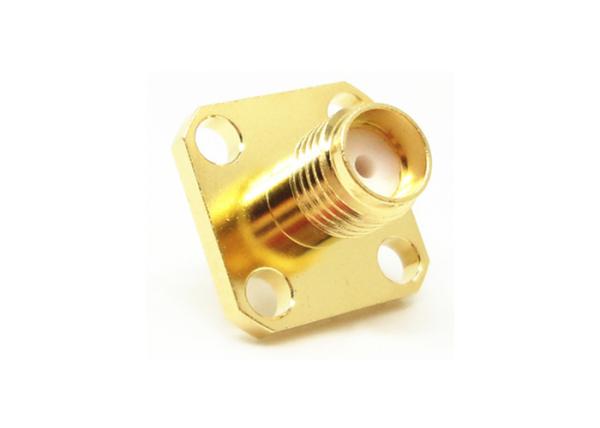 os furos fêmeas do acessório 4 da solda do conector de 50Ohm SMA RF flangeiam montagem
