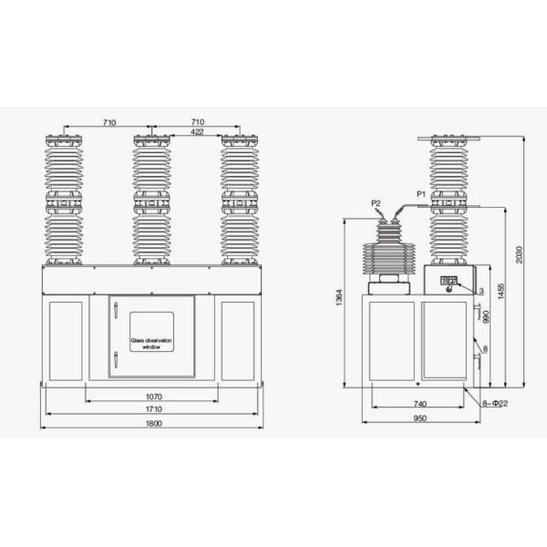 Outdoor MV Circuit Breaker 40.5KV 1250A 31.5ka VCB Circuit Breaker For Medium Voltage Power Grids