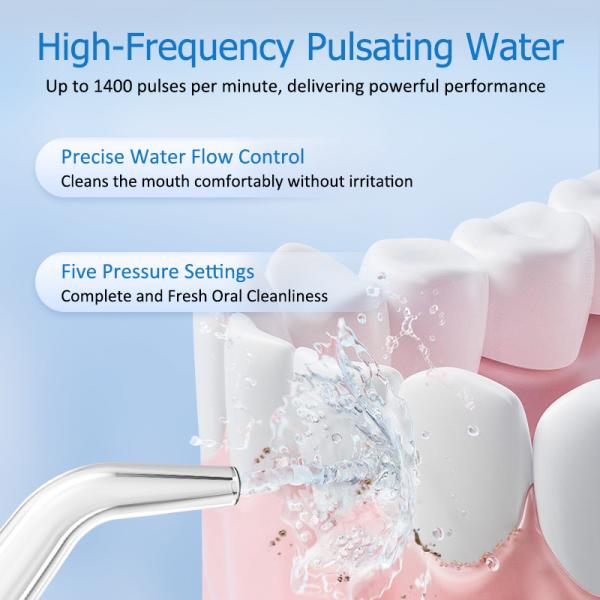 Teeth Cleaning Oral Irrigation Water Flosser Portable 300ml Removable Tank FCC Certified