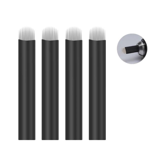 Uncut skin wild line eyebrow needles 0.18 needle silk black skin U-shaped arc 18 needles
