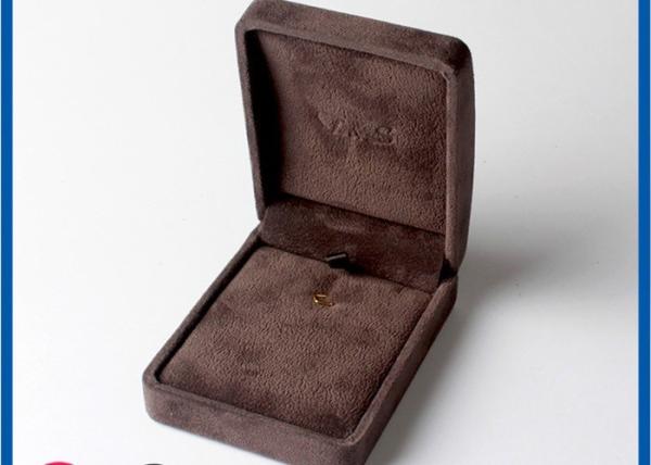 Personalized  Jewelry Packaging Boxes For Small Brown veleting Earrings