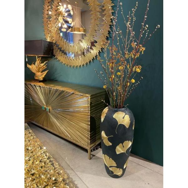 Low Wooden Mirrored Living Room Sideboard TV Stand