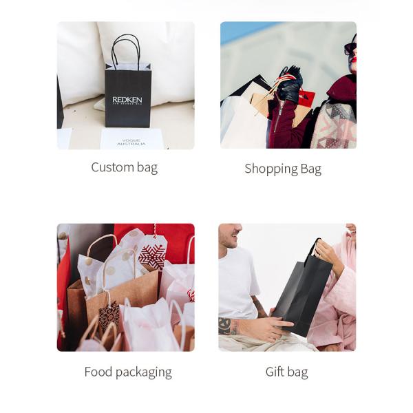 Wholesale Eco-friendly Recyclable Gift Bag Custom Logo With Colorful Reusable Kraft Paper Bags Hotstamping Gift