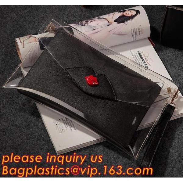 Button Closure PVC Clutch Bag For Women Handbag Snap Sleeve Cosmetic Makeup Bag, Satchel Golden Handle Chain Clutch PVC