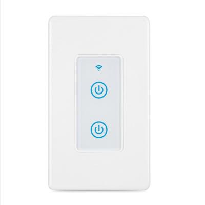110V - 250V Smart Wifi Switch Single Pole Voice Control Switch 600W*2 Max Load Capacity