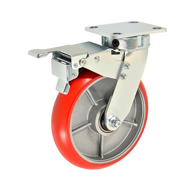 125 Mm 5 Iron Core Polyurethane Shore 95a Galvanized 5.5 Mm Bracket Without Spring  Conveyor Support Trolleys