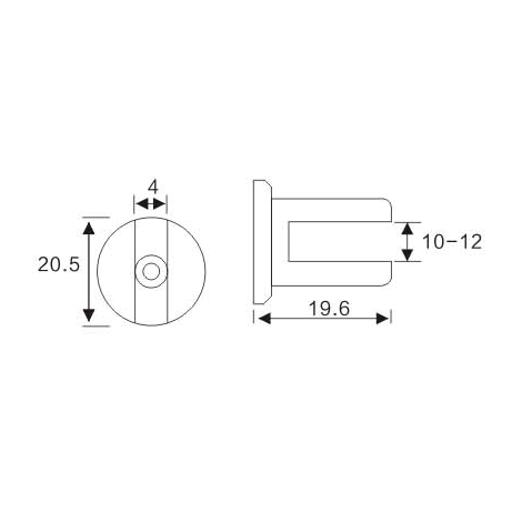 Fixed Glass Holder YS-028L, Zinc Alloy,  for glass 10-12mm, finishing chrome or Satin