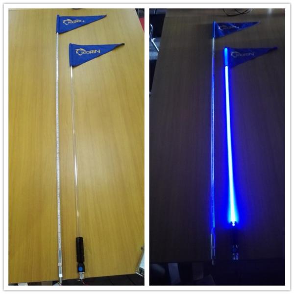 4 Foot Fiber Optic LED Whip Lights Quick Release Waterproof Silicone