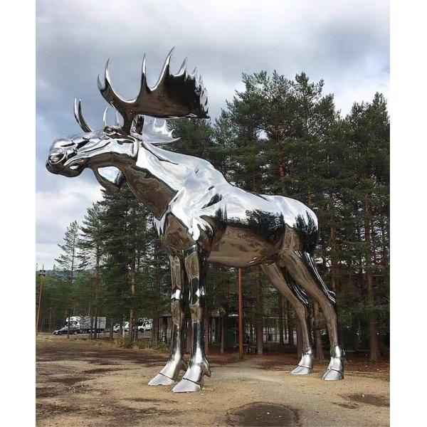 Скульптура нержавеющей стали заварки отполированная зеркалом животная для сада украшает