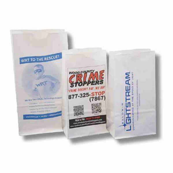 Small Printed Pharmacy Bags Medical Kraft Paper White SOS Bags