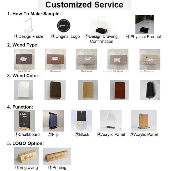 17 Years Original Factory With PVC Pocket Bag Flip Wooden  Restaurant Card Menu Holder Wholesale