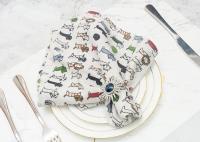 La pleine impression de bande dessinée a personnalisé les serviettes de dîner, serviettes de toile de coton pour la famille/banquet