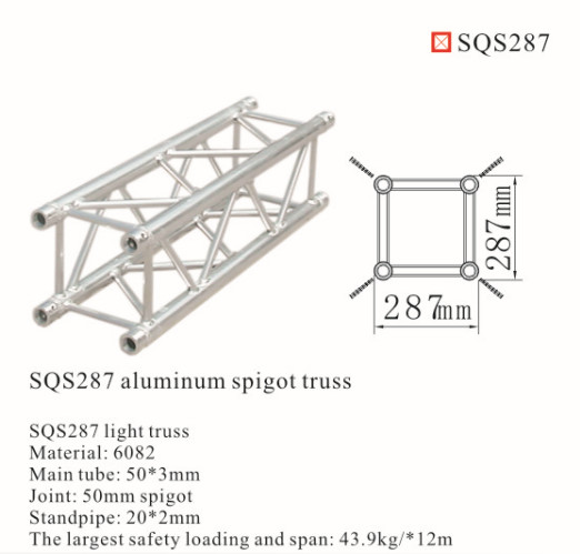 Fireproof 12m Span Aluminum Spigot Truss For Build Activity Venues