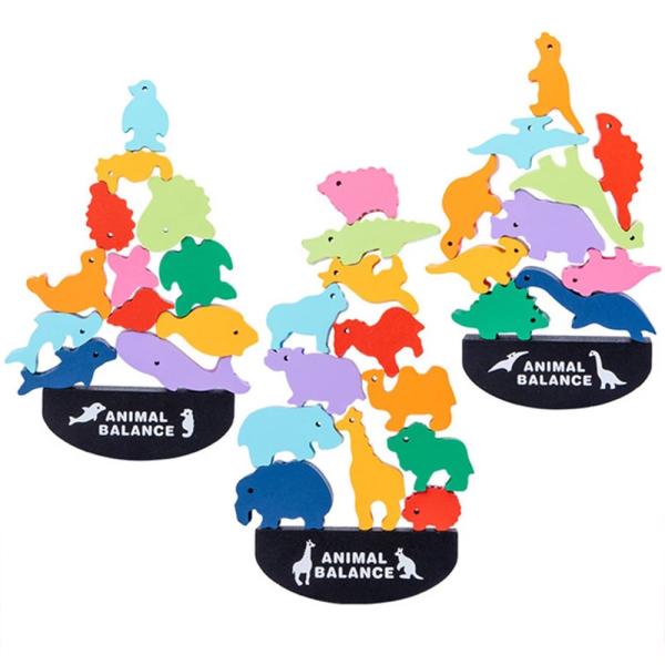 Blocs constitutifs en bois Toy Animal Town Wooden Blocks de dinosaure des enfants 3cm