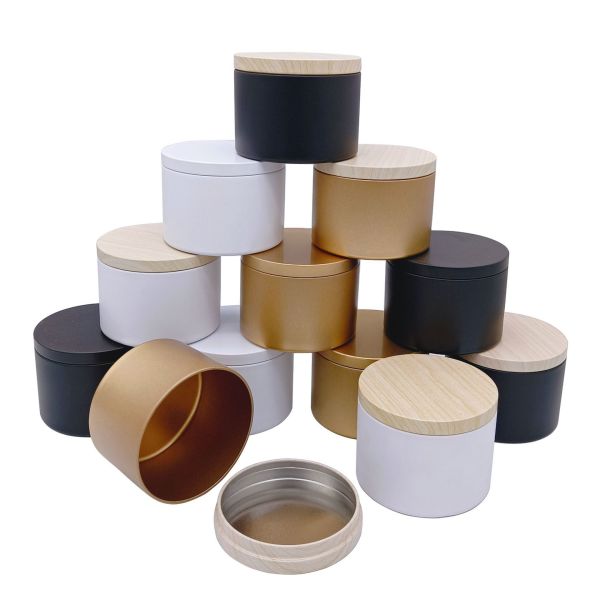 Multi Capacity Matte Round Tinplate Jar with Metal Lid for Candle Storage and Candy Packaging