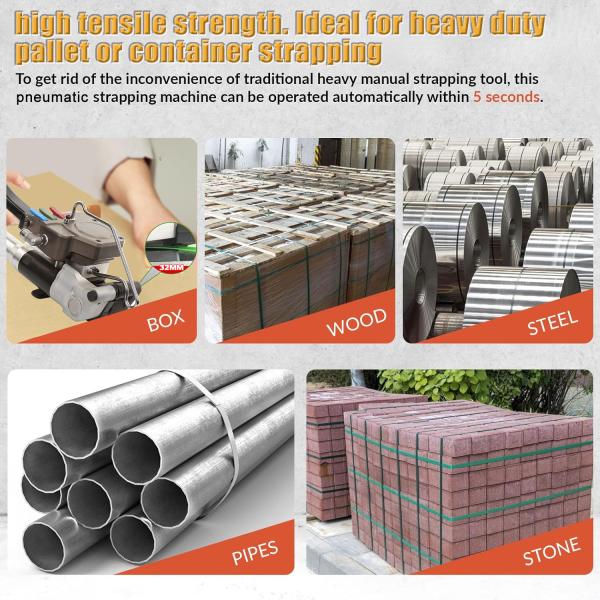CE 6000N Pneumatic Plastic Strapping Tool Box Strapping Machine 32mm PET Portable Pallet Strapping