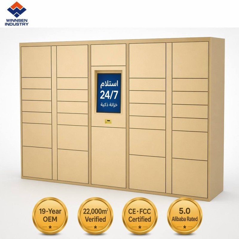 Winnsen Luxury Smart Parcel Locker with Multi Language UI 24/7 Electronic Lock and Customizable Design for Dubai Mall UAE