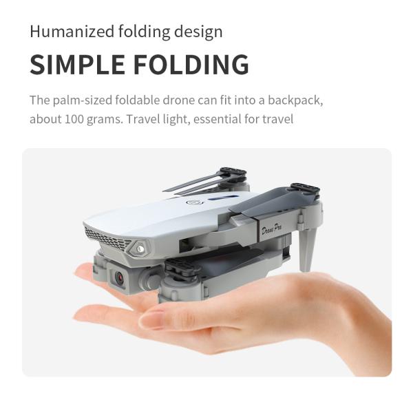Professional Portable Drone E88 Pro with Dual Camera 4k 8k Wifi Fpv Quadcopter 3.7V 1800mAH Lithium Battery Capacity