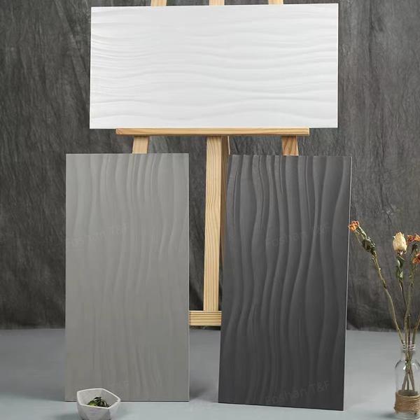 Villa Terrace Bathroom Toilet Balcony Porcelain Tiles 300x600mm Wave Model Matte Glazed Suface Full Body