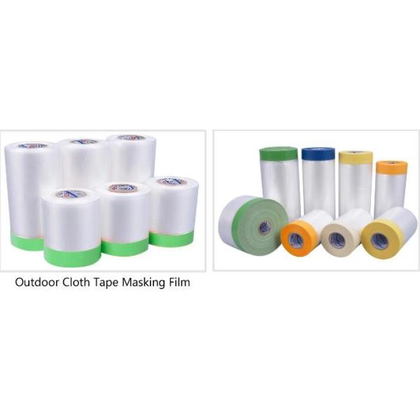Disposable PE pre-taped self static cling masking film, Cover mask plastic drop film PE protection film with tape, BAGEA