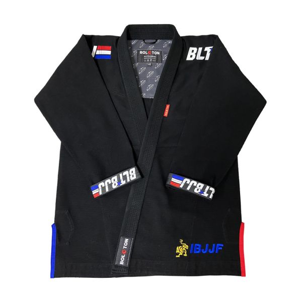 OEM ODM BJJ Gi Uniform with 380 GSM Pearl Weave Jacket and 280 GSM Twill Pants Featuring Triple Stitching