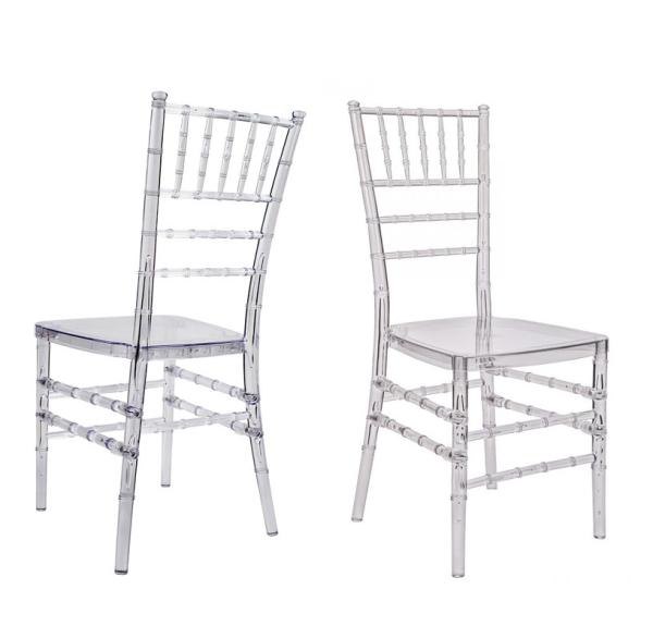 Plastic Acrylic Clear Resin Tiffany Chiavari Dining Chair For Wedding
