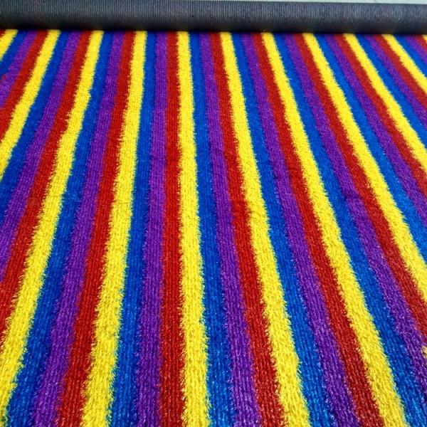 Nice Looking Rainbow Grass Artificial Turf For Kindergarten Amusement Park School