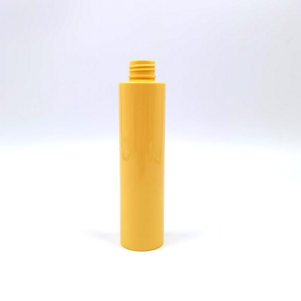 Yellow Color Cylindrical PET Bottle 200ml 260ml With Black Sprayer