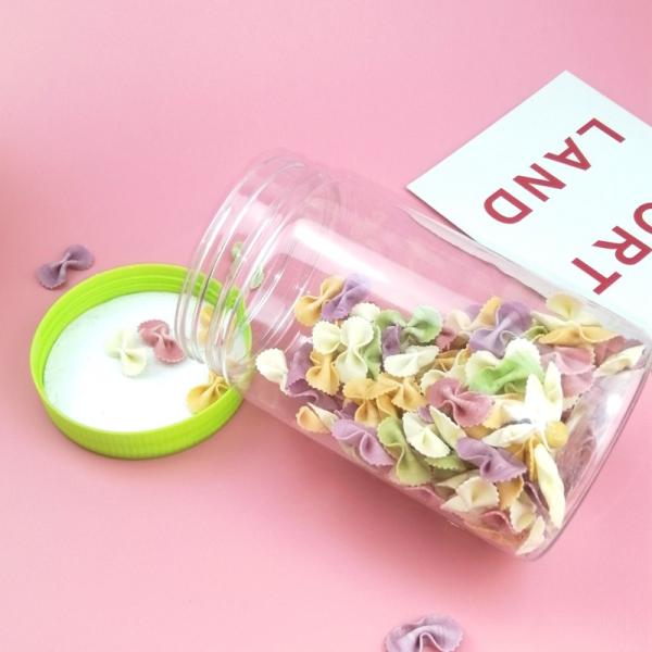 Foam Gasket Clear 450ml Plastic Food Storage Jars For Dry Food Snacks