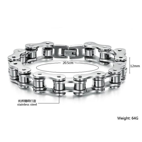 Fashion Jewellery Men Charm 316L Stainless Steel Bracelet, Locomotive chain bracelet silver color