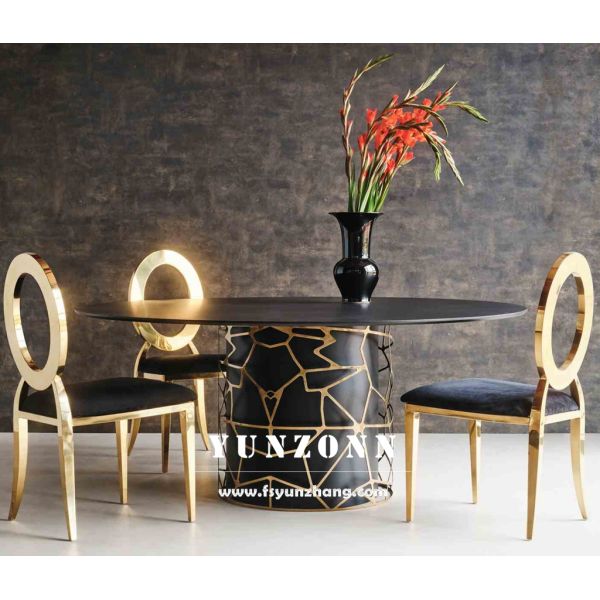 Gaudi Luxury Modern Rectangular Black and White Dining Table for Home Villa Hotel Wedding Hall Use for Dining Room Furniture