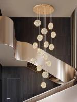 Hôtel de luxe Lobby or décoratif grande taille personnalisé moderne lampadaire de plafond LED