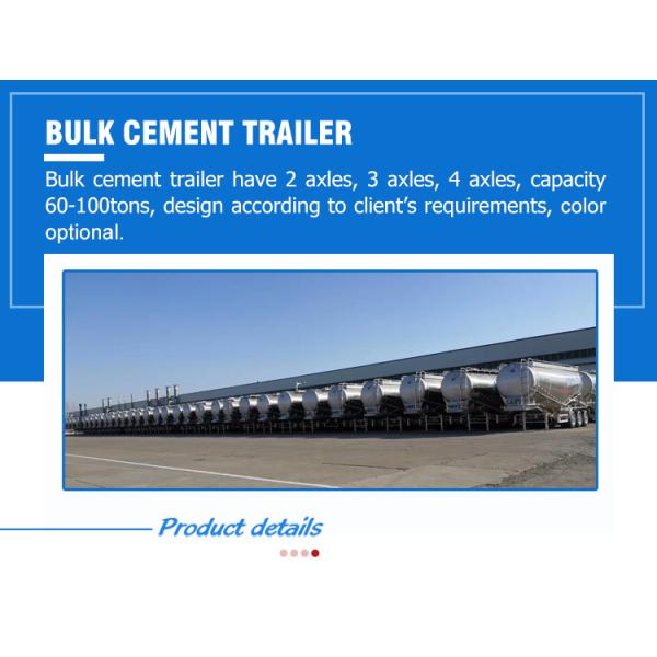 Stainless Steel Bulk Cement Tank Truck Semi Trailer with Techinical Spare Parts Support