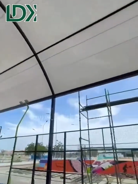 High Durability Covered Padel Field Reinforced Resistant Roof Sturdy Padel Venue