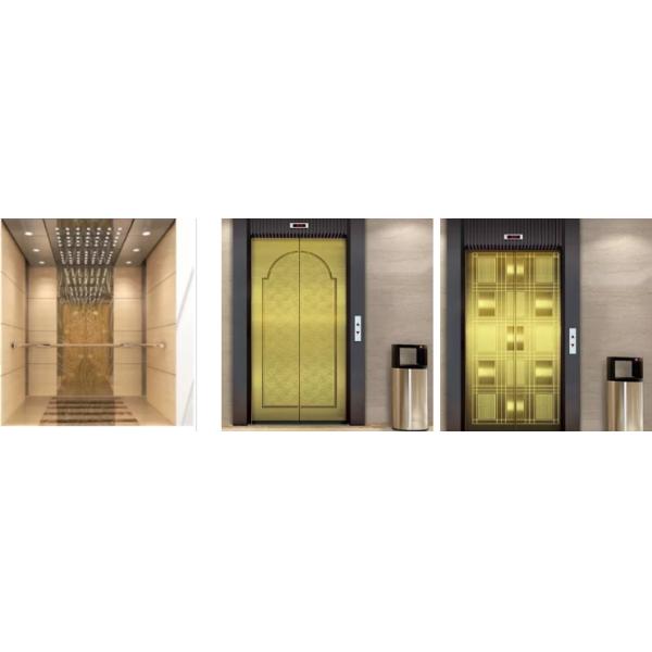 Thickened Gold Elevator Stainless Steel Sheet Door Fireproof Durable