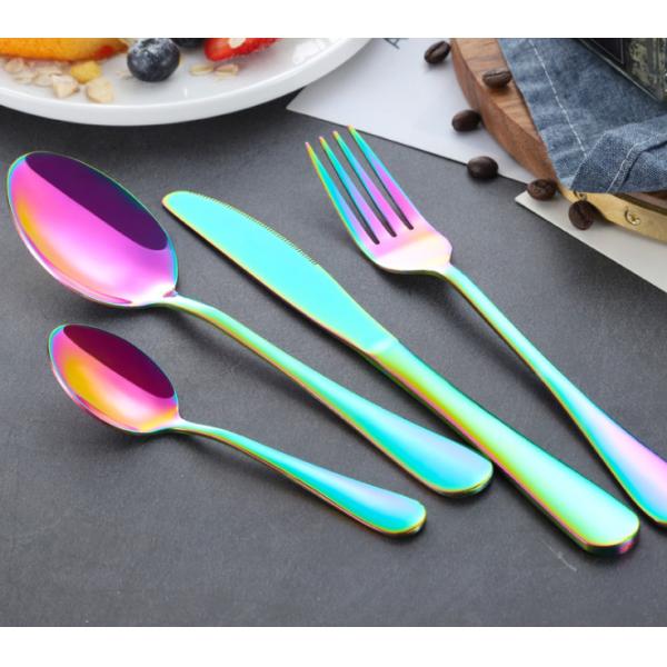 NEWTO Stainless Steel Colorful Flatware/Kitchen Cutlery /Knife Fork Spoon