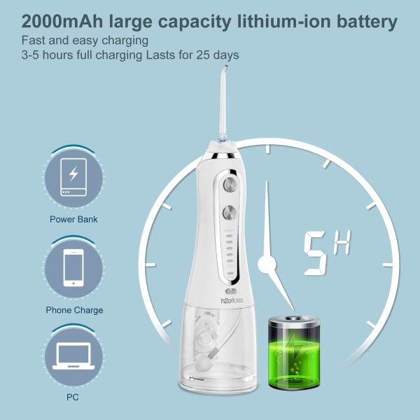 2000mAh USB Carregamento Flosser de água sem fio