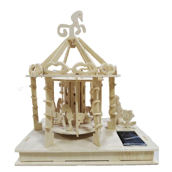 ソーラーおもちゃ DIY 3D プレイグラウンド パズル & ゲーム 教育用木製おもちゃ 子供用おもちゃ ソーラーパネル付き