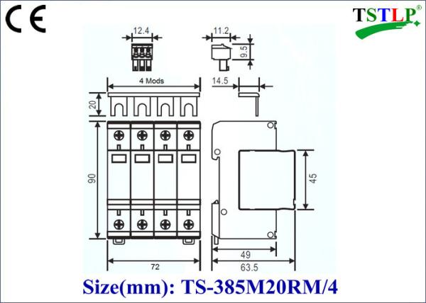 40kA Type 2 Lightning Surge Arrester 75v / 150v / 275v / 320v /380v / 440v