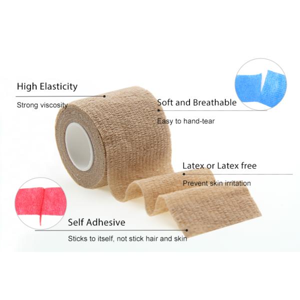 El vendaje elástico auto-adhesivo colorido con muchos tamaños avanzó modificado para requisitos particulares