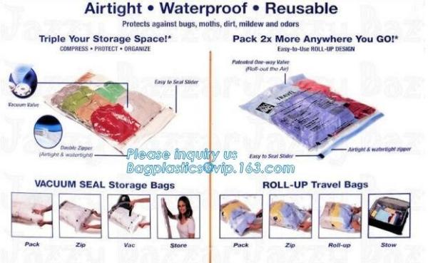garment canvas tote with vacuum bag, Vacuum hang compressed bags for Down jacket, Compressed Saving Suitcase Space bags
