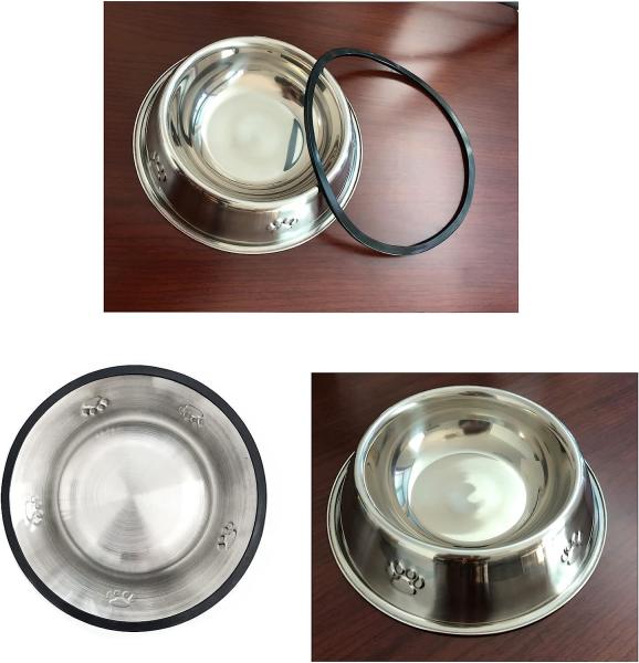 Stainless Steel Dog Bowls, Dog Feeding Bowls, Dog Plate Bowls with Rubber Base,Small Pet Feeder Water Bowls