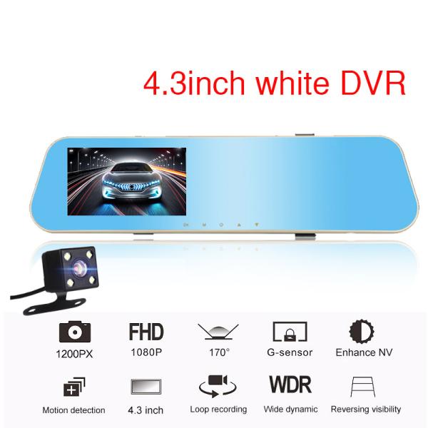 Night Vision Dual Lens 4.3inch Vehicle Dash Cam Front And Rear View