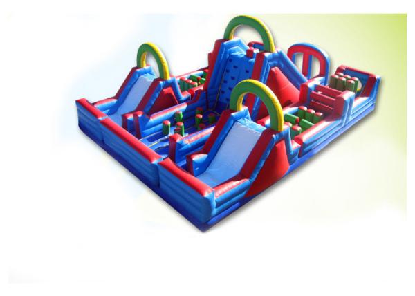 Waterproof Colorful 60m x 7m x 10m Inflatable Obstacle Course rentals For Kids And Adults