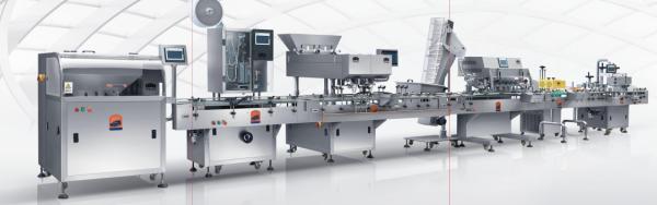 Electric Chemical Pill Bottle Filling Pharmaceutical Bottle Packaging Tablet Capsule Filling Counting Capping and Labeling Line